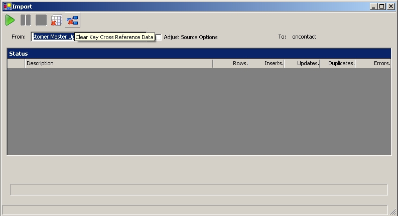 OnContact Import, clearing cross-reference data